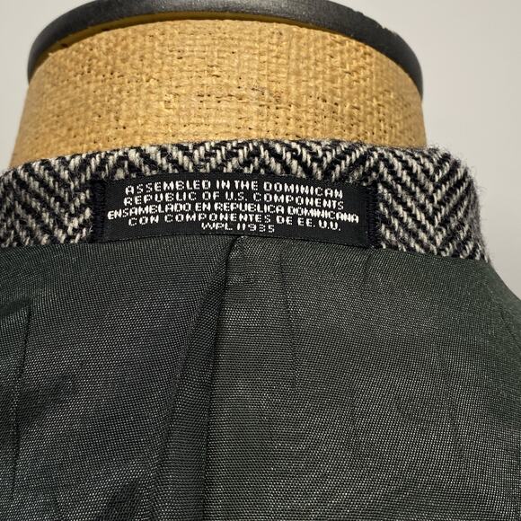 Towncraft 100% Shetland Wool Gray Herringbone Men 44L Blazer 2 Button Sport Coat - Picture 6 of 11